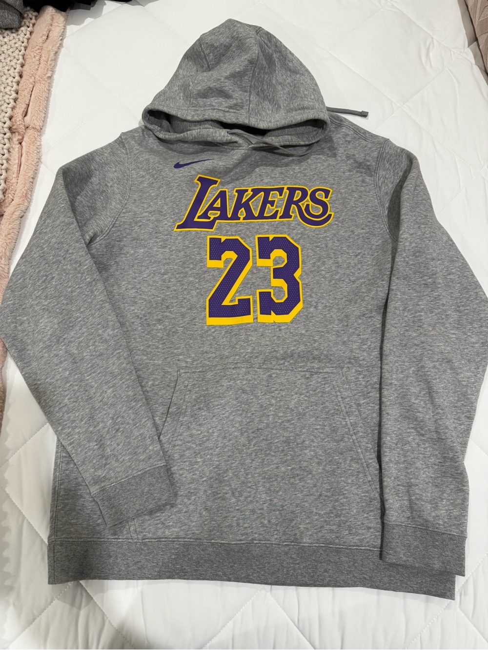 Nike Los Angeles Lakers Gray Hoodie - Lakers LeBron James 23 - XL